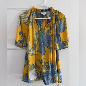 Current Air Women’s Yellow Floral Blouse, XS